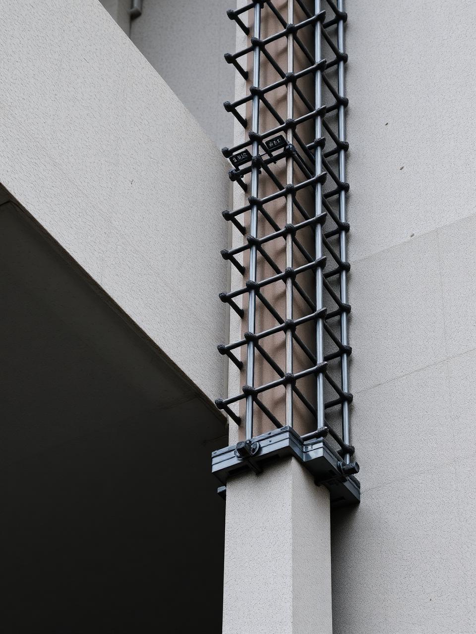 Reinforcement steel rebar in concrete column